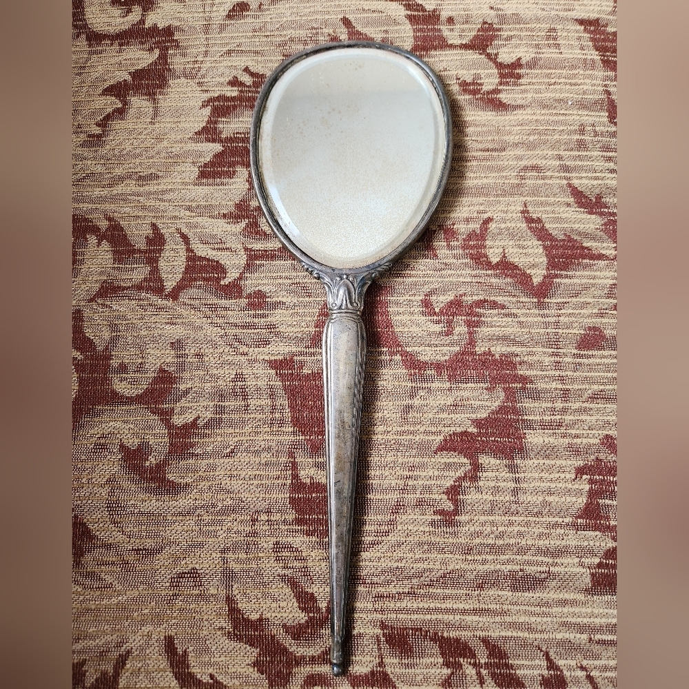 Vintage Victorian Silver Plated Hand Mirror